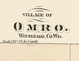 1878 Town Map of Omro Wisconsin