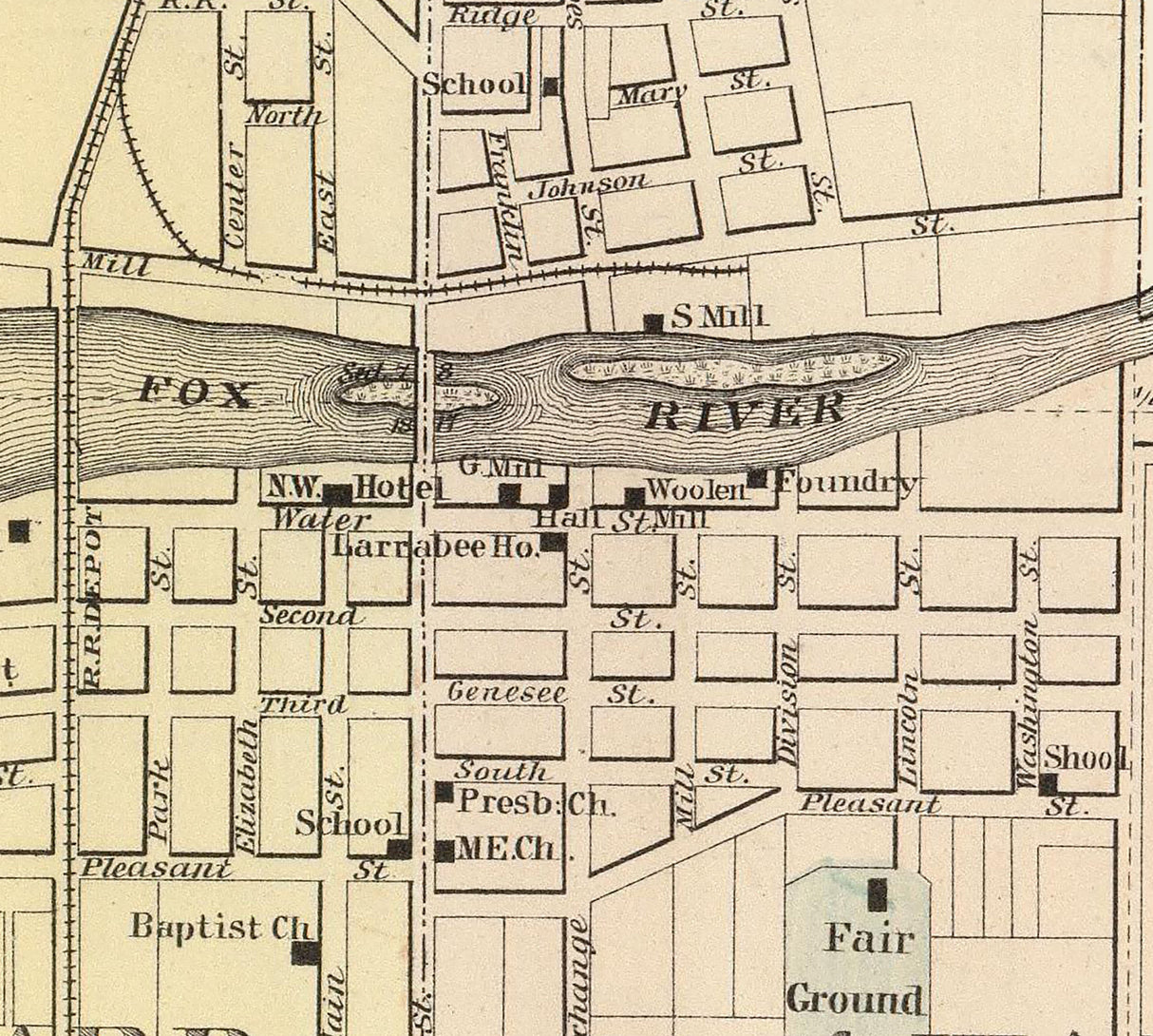 1878 Town Map of Omro Wisconsin