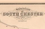 1875 Town Map of South Chester Delaware County Pennsylvania