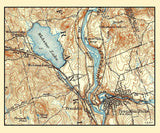 1931 Map of Webster Lake Franklin Falls New Hampshire