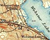 1931 Map of Webster Lake Franklin Falls New Hampshire