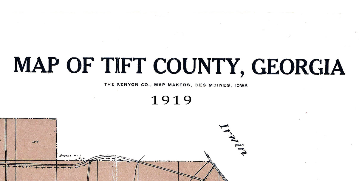 1919 Map of Tift County Georgia