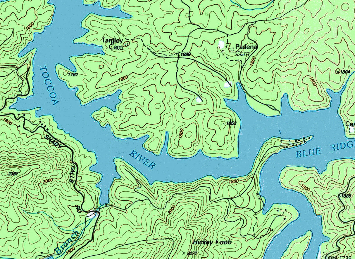 1988 Map of Blue Ridge Lake Georgia