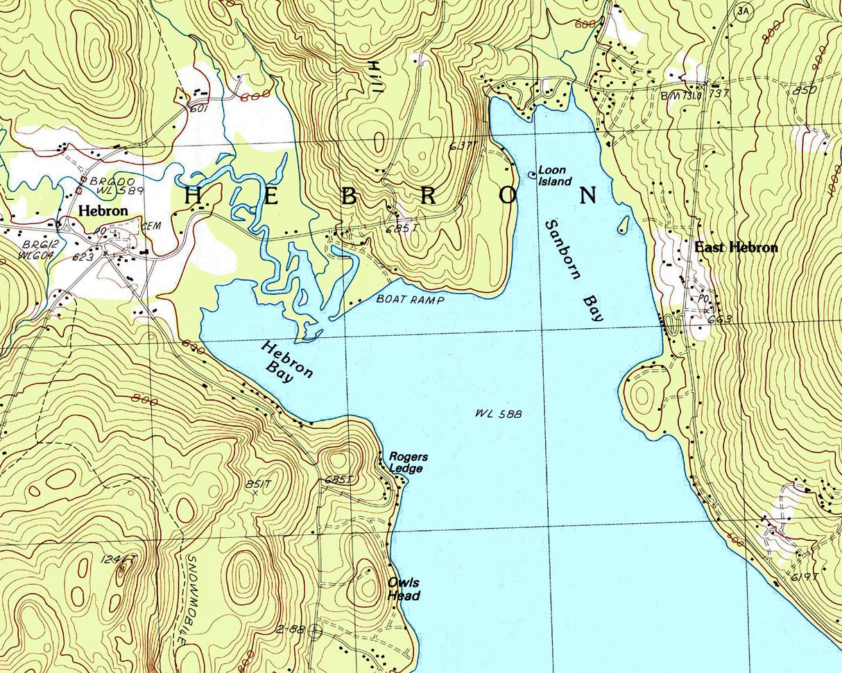 2001 Map of Newfound Lake New Hampshire