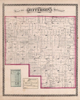 1879 Map of Jefferson Township Kosciusko County Indiana