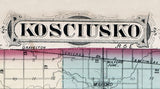 1879 Map of Kosciusko County Indiana