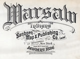 1886 Town Map of Warsaw Kosciusko County Indiana