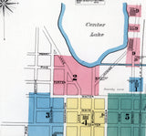 1892 Town Map of Warsaw Kosciusko County Indiana