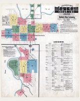 1910 Town Map of Warsaw Kosciusko County Indiana