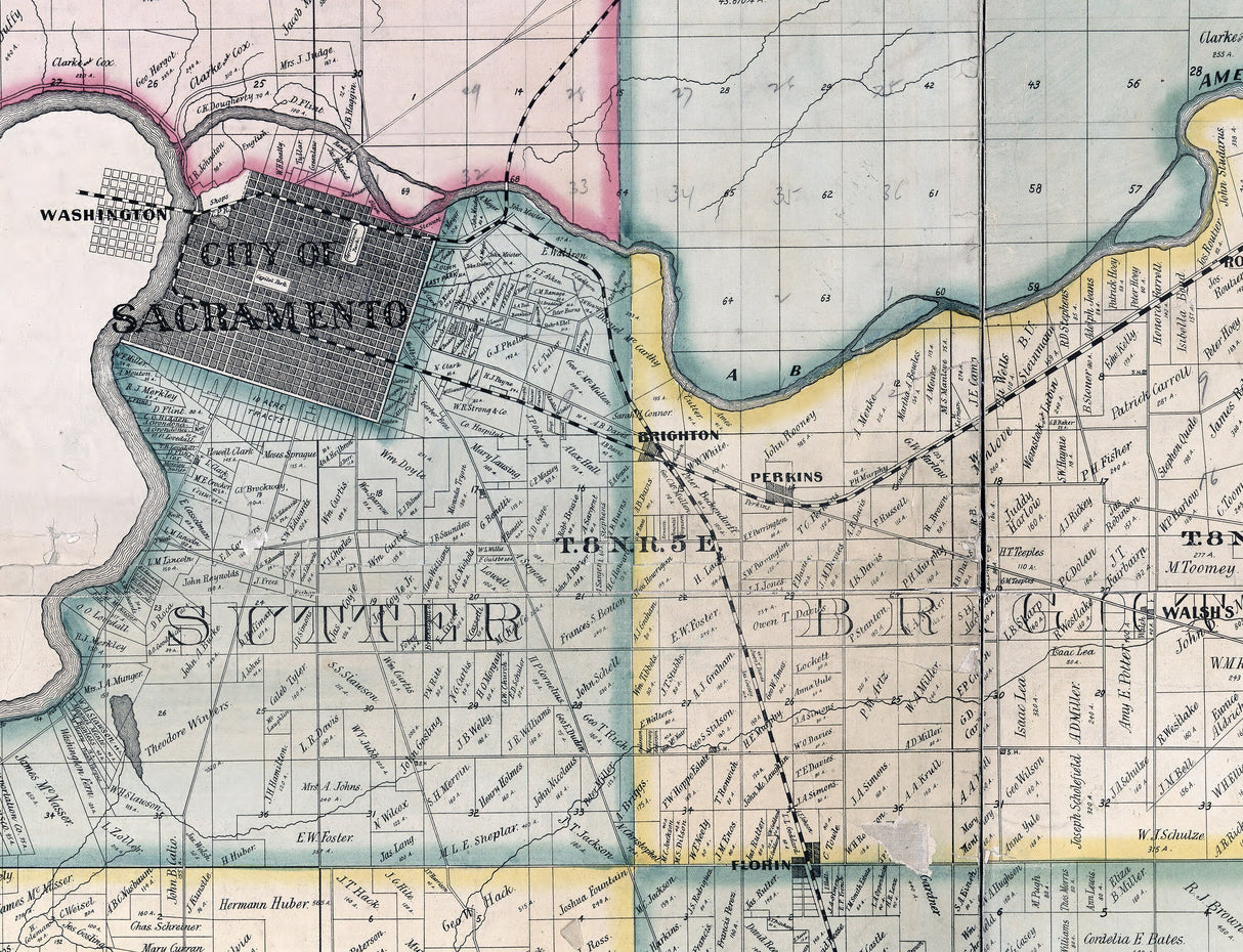 1885 Map of Sacramento County California