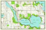 1960 Map of Crooked Lake Steuben County Indiana