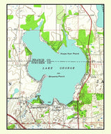 1960 Map of Lake George Steuben County Indiana