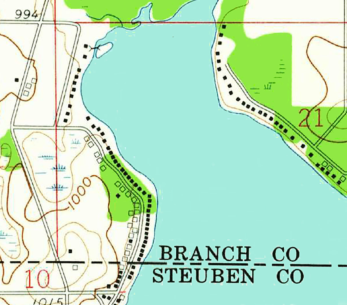1960 Map of Lake George Steuben County Indiana