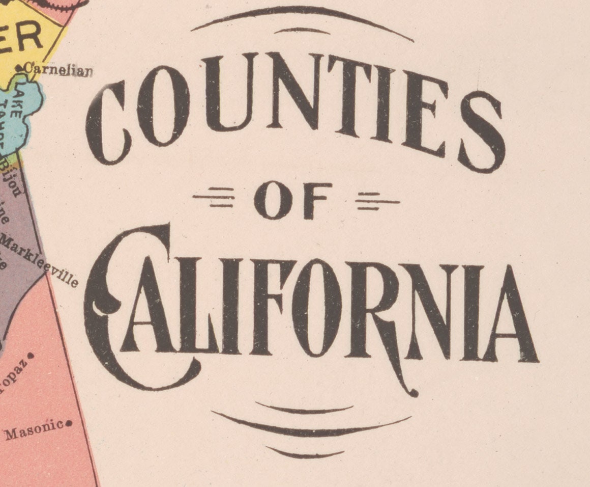 1915 Map of California Counties