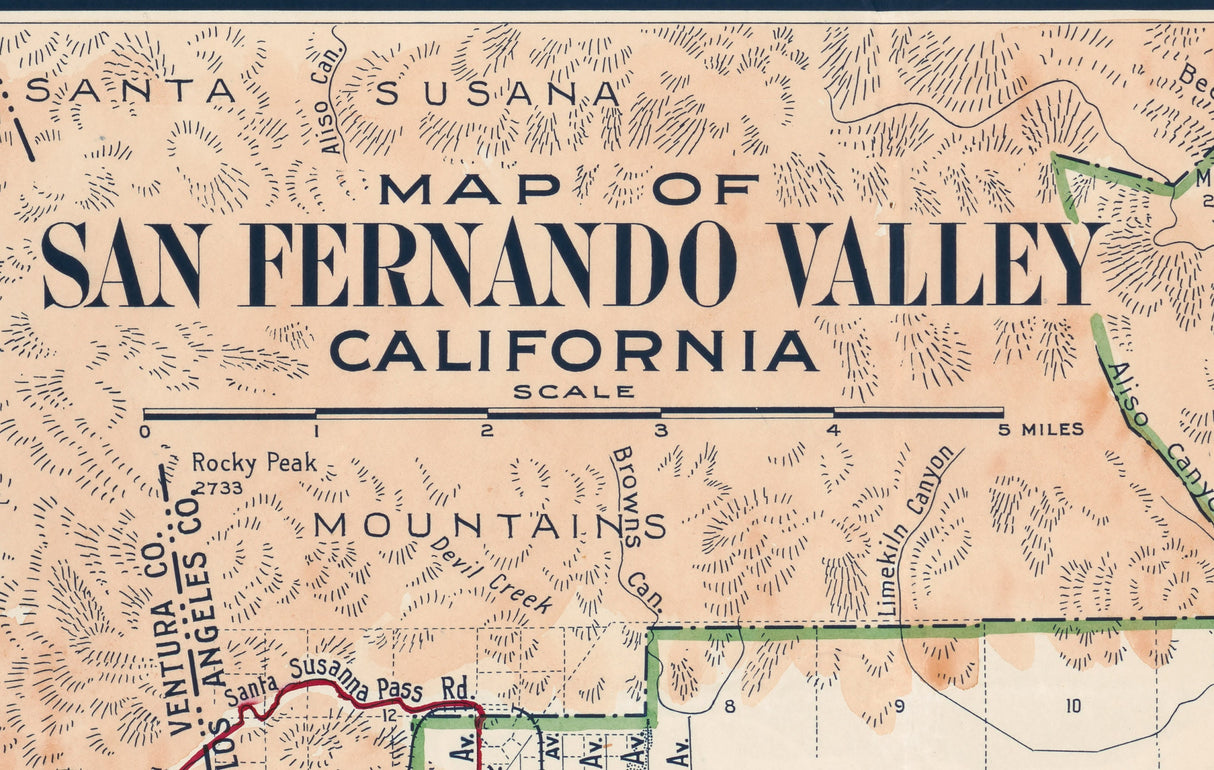 1923 Map of San Fernando Valley California