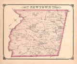 1875 Map of Newtown Township Delaware County Pennsylvania