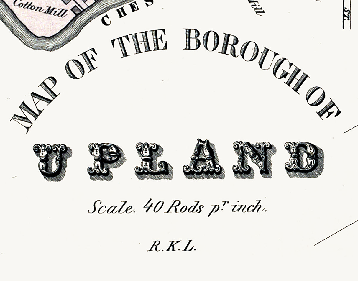 1875 Town Map of Upland Delaware County Pennsylvania