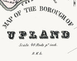 1875 Town Map of Upland Delaware County Pennsylvania