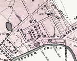 1875 Town Map of Upland Delaware County Pennsylvania