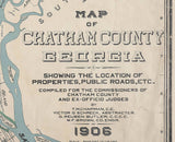 1906 Map of Chatham County Georgia Savannah