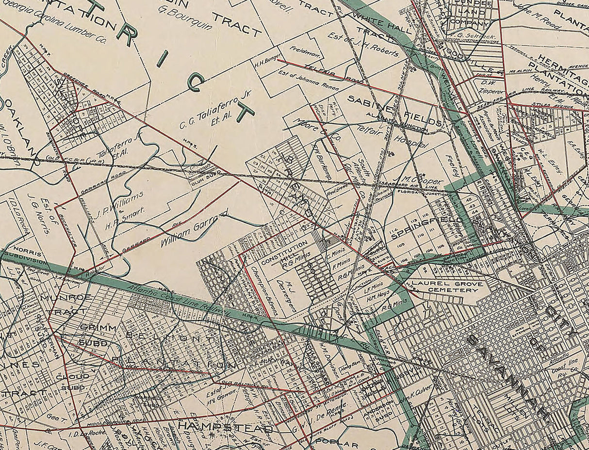 1906 Map of Chatham County Georgia Savannah