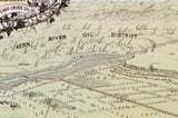 1901 Panoramic Map of Bakersfield Kern County California
