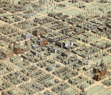 1901 Panoramic Map of Bakersfield Kern County California