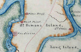 1869 Map of Saint Simons Island Glynn County Georgia