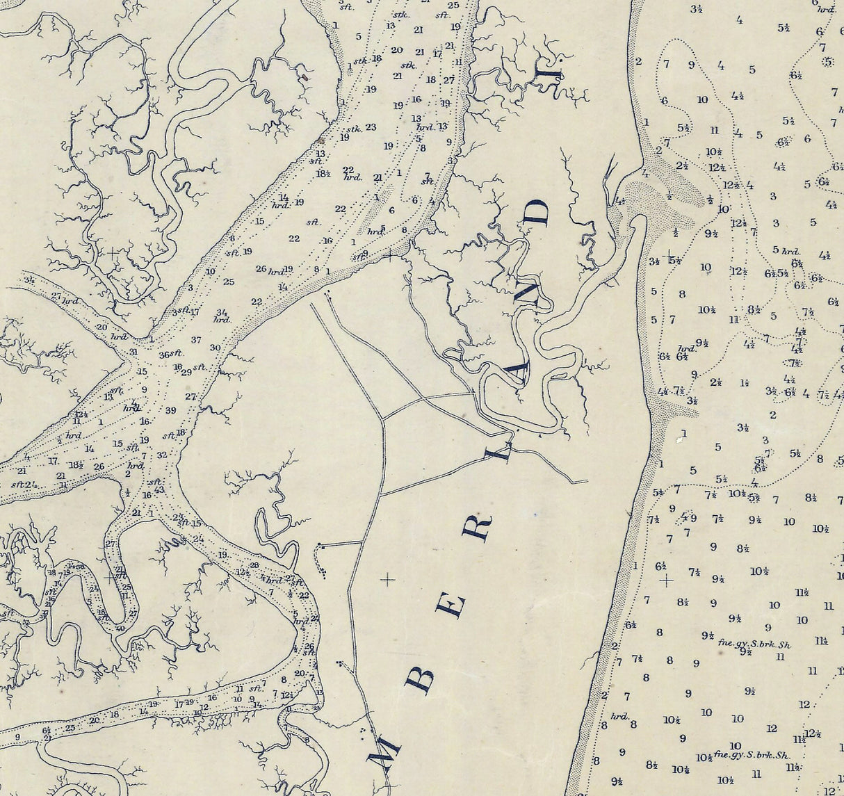 1873 Nautical Map of St Andrew Sound Georgia