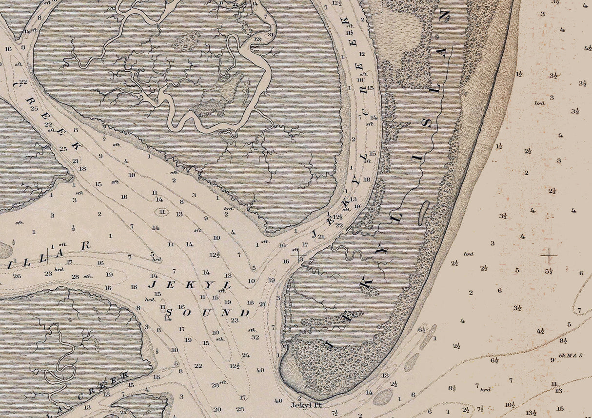 1875 Nautical Map of St Andrew Sound Georgia