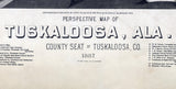 1887 Panoramic Map of Tuskaloosa Alabama