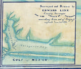 1840 Town Map of Calhoun Texas Matagorda Bay