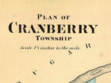 1865 Map of Cranberry Township Venango County Pennsylvania Oil Region
