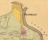 1865 Map of Sandy Creek Township Venango County Pennsylvania Oil Region