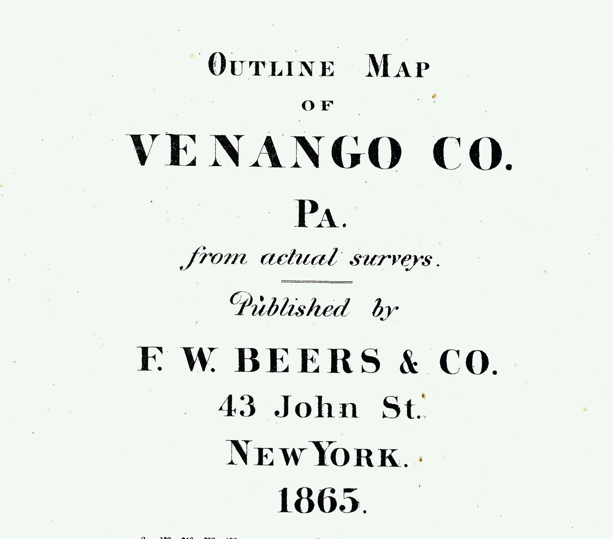 1865 Map of Venango County Pennsylvania Oil Region