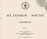 1911 Nautical Map of St Andrew Sound Georgia