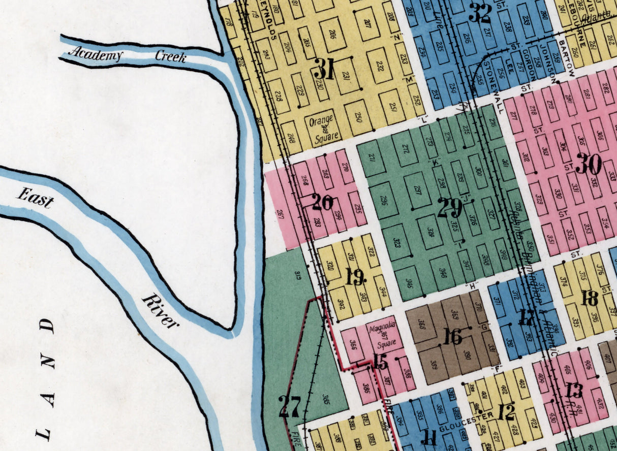 1920 Town Map of Brunswick Glynn County Georgia