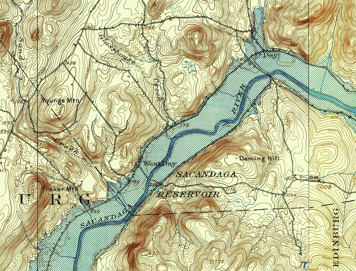 1937 Map of Great Sacandaga Lake New York