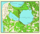 1966 Map of Glen Lake Michigan