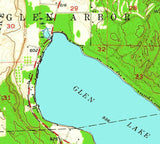 1966 Map of Glen Lake Michigan