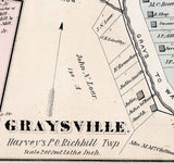 1876 Map of Gilmore Township Greene County Pennsylvania Rogersville Graysville