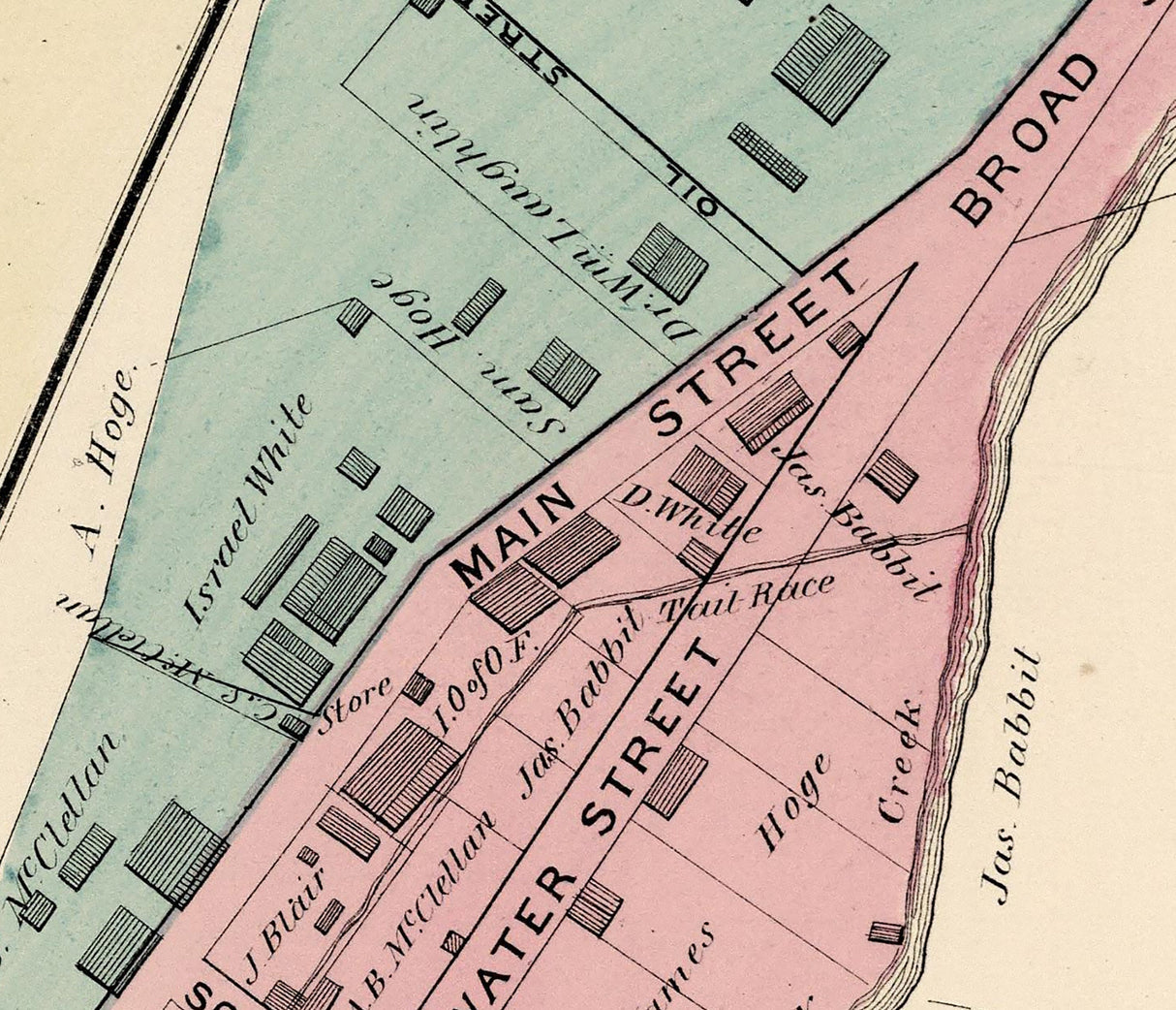 1876 Map of Ryerson Station Greene County Pennsylvania Oak Forest