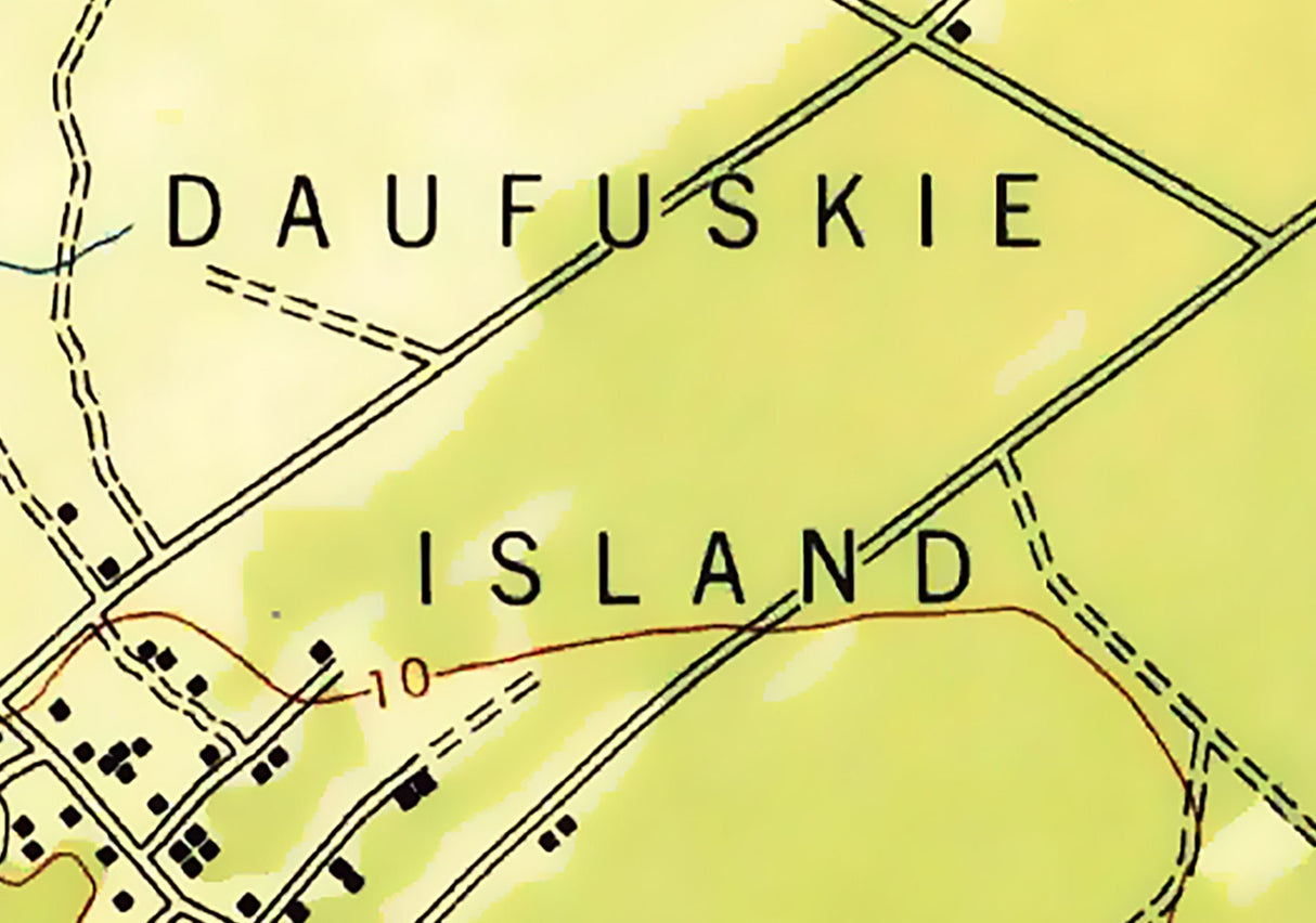 1945 Map of Daufuskie Island South Carolina