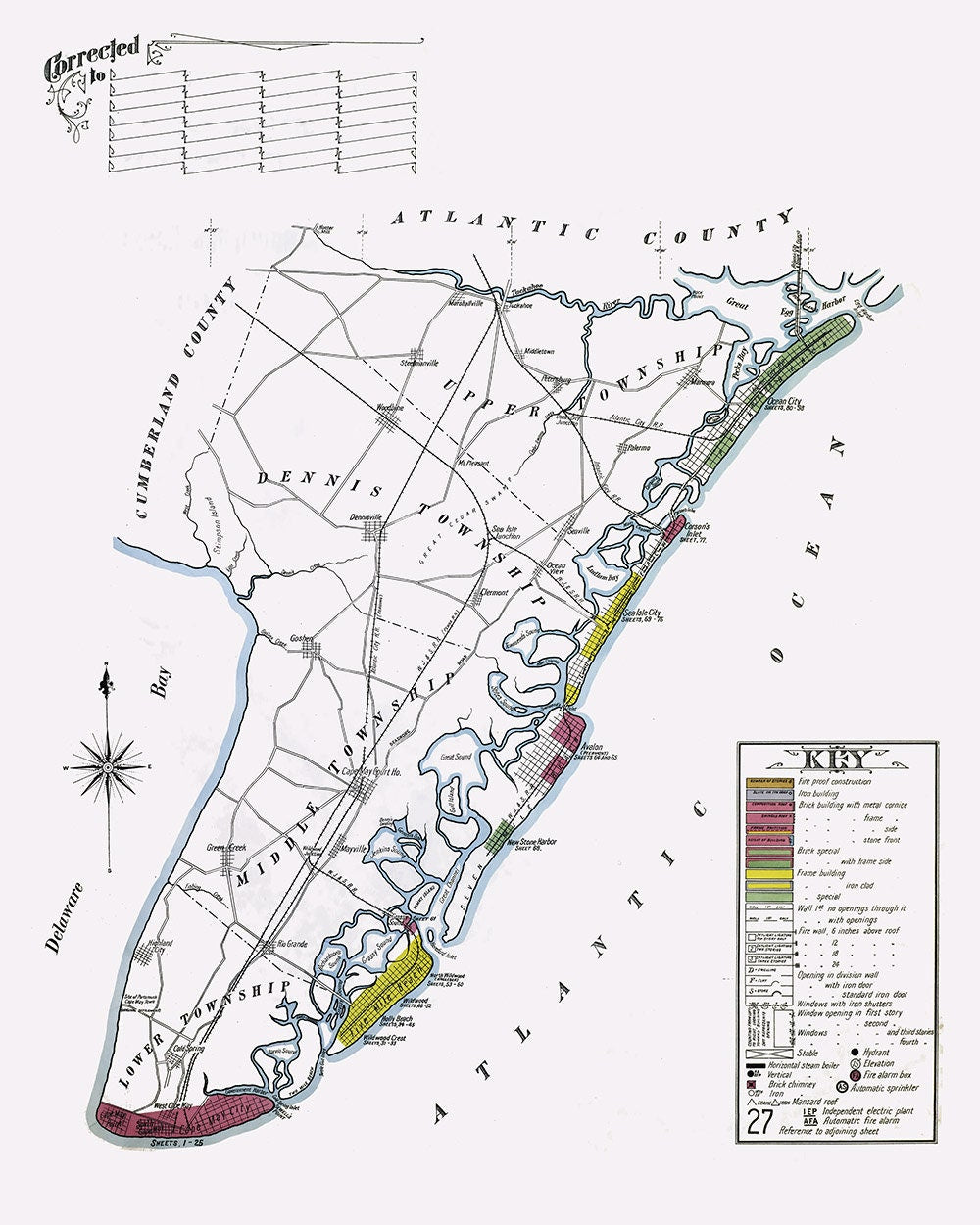 1909 Map of the New Jersey Coast