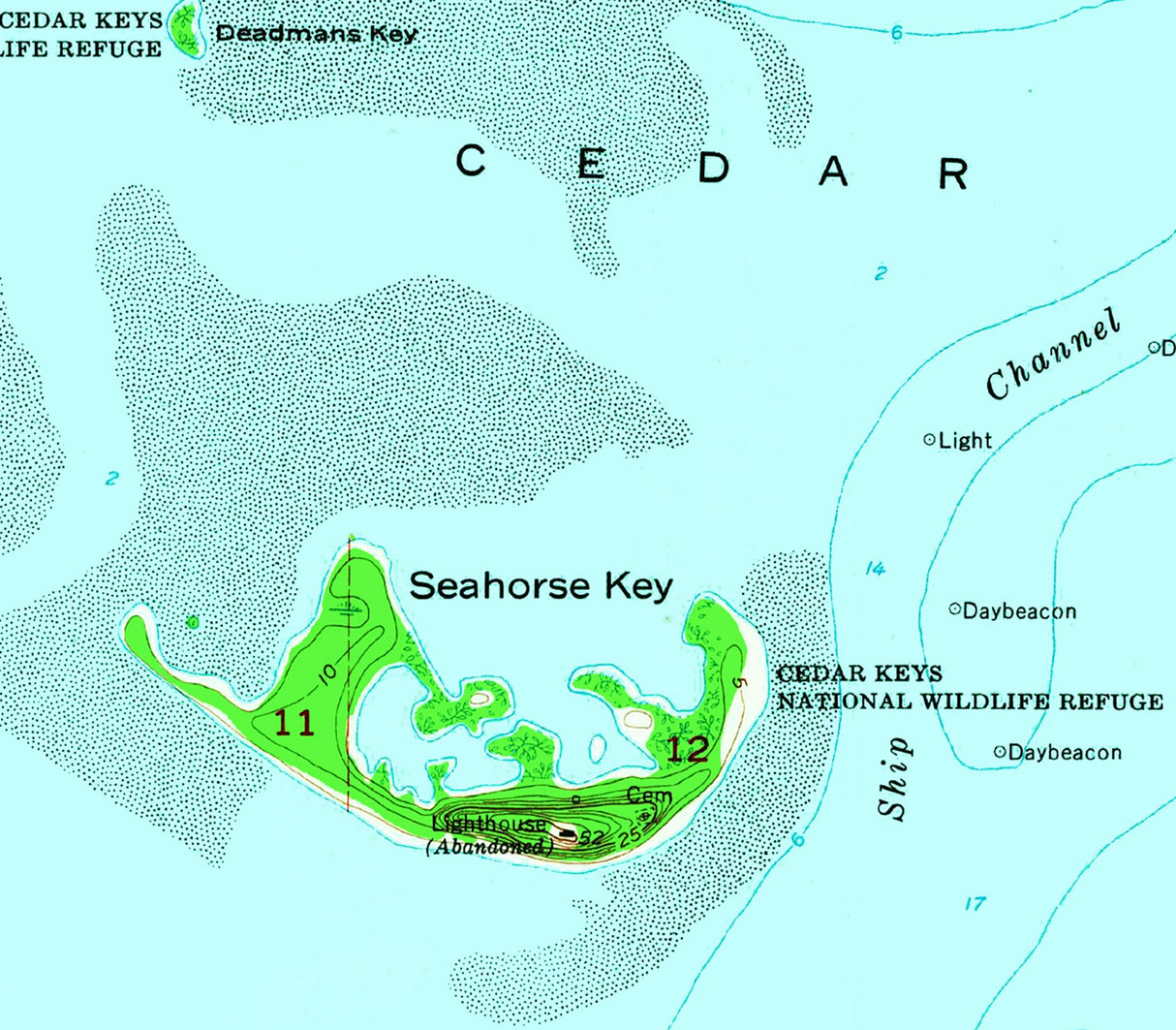 1963 Map of Cedar Key Florida