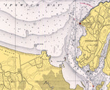 1938 Nautical Map of Gloucester Harbor and Annisquam River Massachusetts