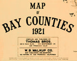 1921 Map of Bay Counties California