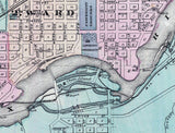 1878 Map of Appleton Outagamie County Wisconsin