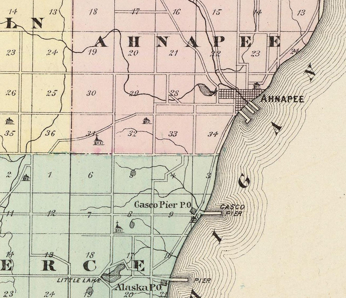 1878 Map of Kewaunee County Wisconsin