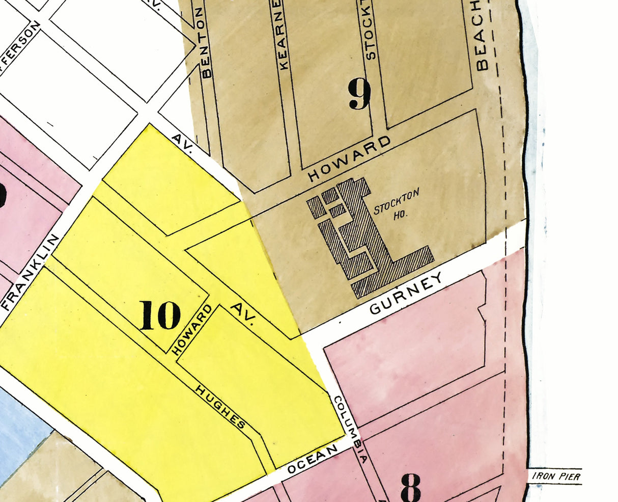 1890 Town Map of Cape May New Jersey